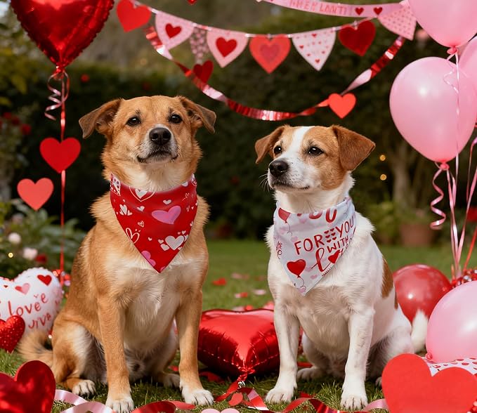 Valentine's & St. Patrick's Day Dog Bandana Set 2PCS-XLarge, Holiday Party - Image 7