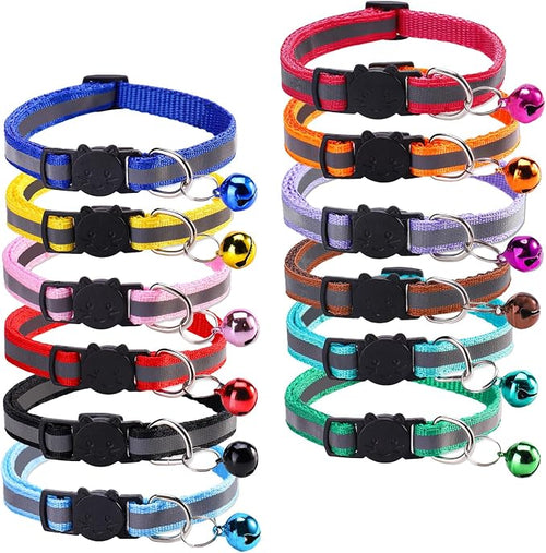 12 Pcs Reflective Breakaway Cat Collars by Unknown