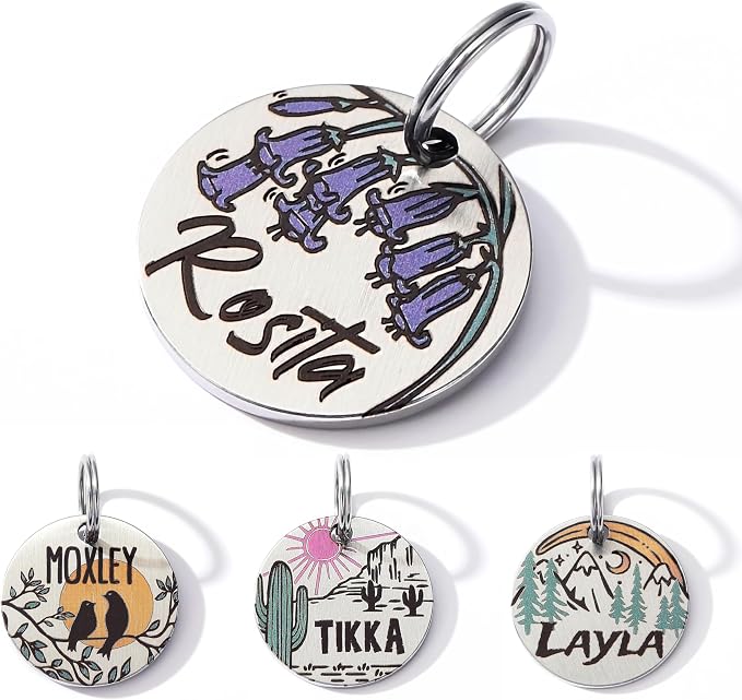 Colorful Dog Tags Personalized, Engraved Dog Tags by MYXGY