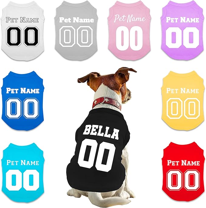 Customized Dog Jersey Shirt, Breathable Doggy Football Tee, Lightweight by Unknown