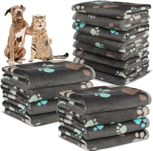 12 Pcs Small Dog Blanket Fleece Puppy Blankets Washable Pet Blankets by Retainbre