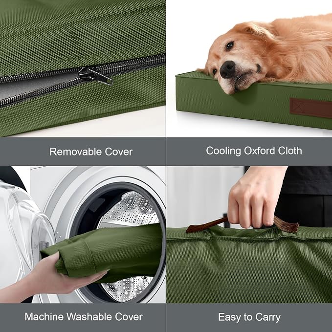 Outdoor Dog Bed for Small Dogs & Cats, Waterproof Dog Crate Mat Orthopedic Egg - Image 5