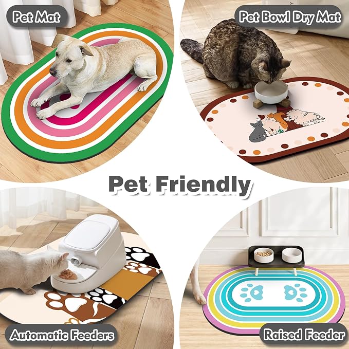 Pet Feeding Mat – 20''x12'' Absorbent Dog Food Mat, Pet Water Mats Protect Floor - Image 6