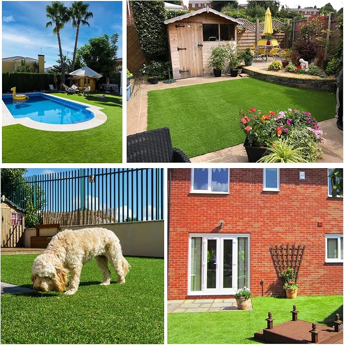 Artificial Grass Rug Outdoor Indoor 3FTX45FT Fake Grass Carpet Green Synthetic - Image 8