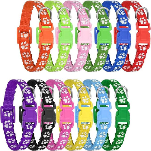 12 Pack Puppy Collars for Litter, Adjustable Puppy ID Collars Soft Nylon by Makeyourlifemoreenjoyable