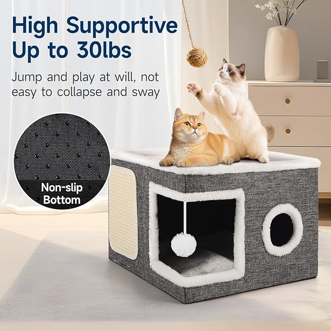 Shikha Cat Beds for Indoor Cats, Large Cat Cave - Image 4