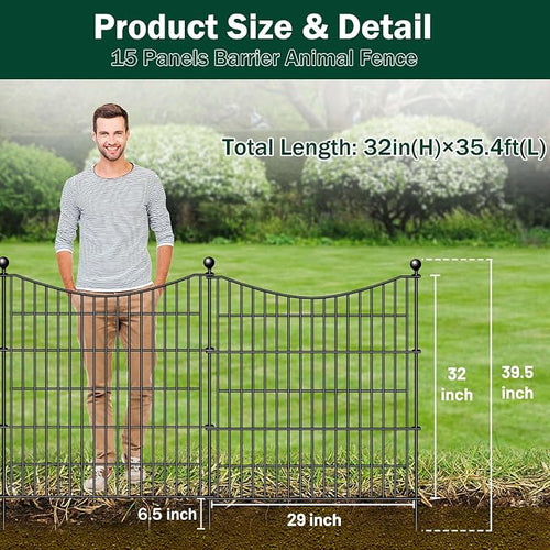 15 Panels Decorative Garden Fence - Image 2
