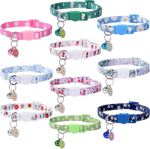10PC Floral Cat Collar Set by DALOO