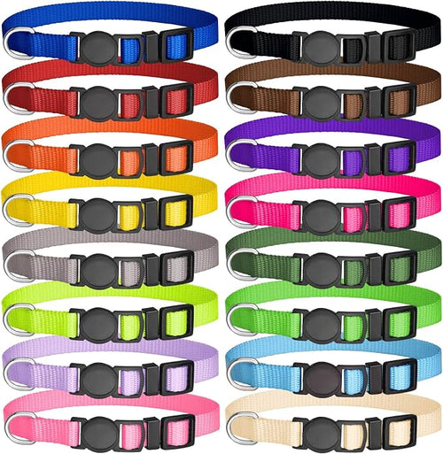 16 PCS Puppy Collars for Small Puppies, Safety Buckle Puppy Collars for Litter by Mtliepte