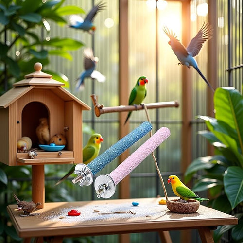1Pc Color Random Bird Perch Stand Toy Wood Parrot Perch Stand Grinding Claw - Image 2