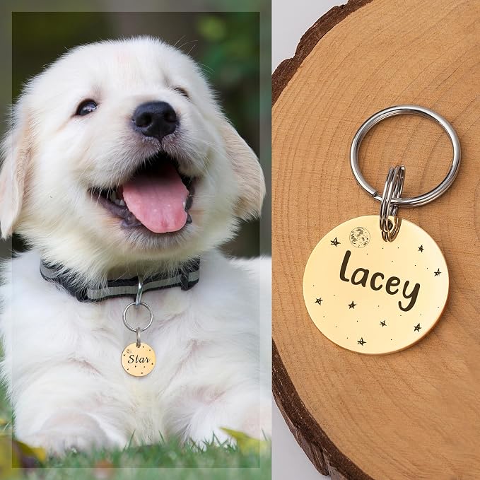 Anavia Small Size Dog Cat ID Tags, Small/XS Personalized Color Plated Stainless - Image 4