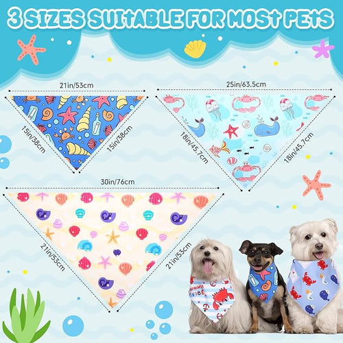 100 Pcs Dog Bandanas Bulk Hawaiian Dog Bandanas Summer 3 Sizes Washable - Image 2