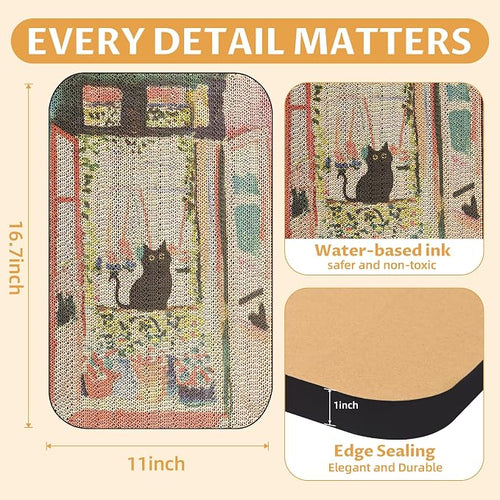 2 Pack Art Cat Scratcher, Wall-Mountable Cat Scratch Pad, Wall Cat Scratcher - Image 2