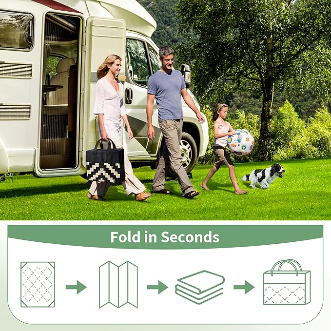 GENIMO Outdoor Rug 4'x6' Waterproof, Reversible Camping Mat, Plastic Straw Rugs - Image 6