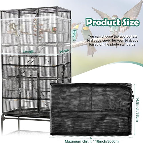 2 Pack Bird Cage Seed Catcher Guard, Bird Cage Cover, Heavy Duty Adjustable - Image 2