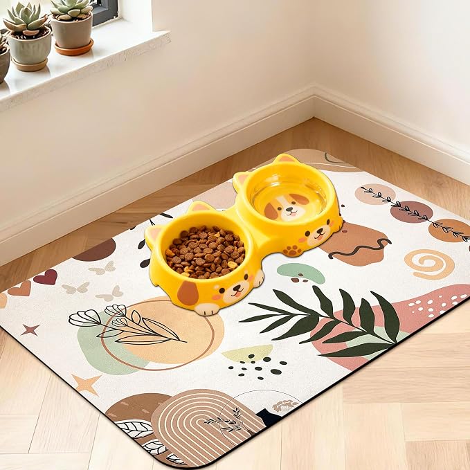 Pet Feeding Mat for Floors Waterproof Dog Mat for Food and Water Absorbent by Unknown